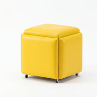 Padded Cube Stool Square Folding Stool Compact for Side Table