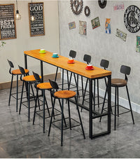 Industrial Style Solid Wood Bar Table for Cafes and Restaurants, Tall Dining Table Set