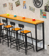 Industrial Style Solid Wood Bar Table for Cafes and Restaurants, Tall Dining Table Set