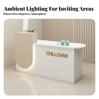 Modern Front Desk Large Storage Space Front Counter Easy to Clean Minimalist Reception Table for Salon Owners, Lobby, Company Entrance, SOHO