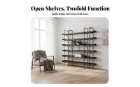 Nordic Aesthetic Etagere bookshelf Minimalist Design Openrear Etagere Freestanding Shelving Unit Multipurpose for Book Lovers, Office Workers, Collectors, Bedroom, perusing corner