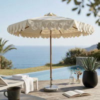 Round Patio Umbrella Double-Layer Patio Umbrella Eggshell