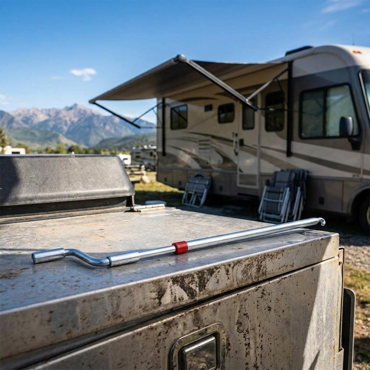 RV Awning Crank Long-Lasting Metal Awning Crank Handle Portable Comfortable Grip for Campers, Travel