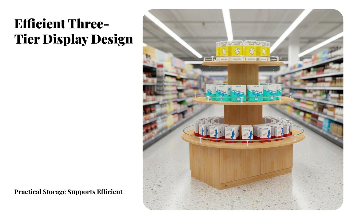 Sturdy and Sturdy Supermarket Advertising Table Versatile Retail Display Shelving Unit Strong Load-Bearing Capacity Multi-Tier Display Stand High Space Utilization for Small Business Owners, Vendors, Supermarkets, Cosmetics Retail S, Tea Shops