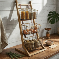 2 Pieces Multi Tier Organizer Shelf Easy to Assemble Slanted Basket Shelf Sturdy