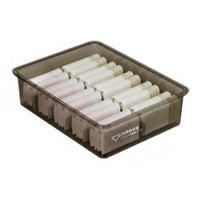 Divided Underwear Box transparent Lidded Compartment container Transparent View