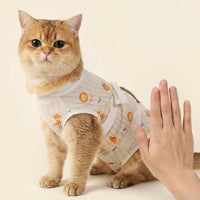 Cat Recovery Suit with Elizabethan, Post Surgery Cat Clothes, Snap Button Cat Spay Surgery Suit and Neuter Surgery Suit, Anti-Lick