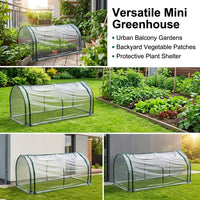 Outdoor Greenhouse, Plant Propagation Greenhouse with Metal Frame, Clear Polyethylene Cover, Zippered for Winter Frost Protection