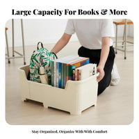 Expandable Rolling book container Easy Assembly Wheeled Book container Stackable for Parents