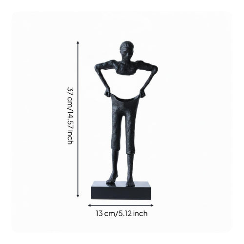 Metal Sculpture Minimalist Style Abstract Metal Figurine Artisanal Appearance Abstract Figure Statue for Office