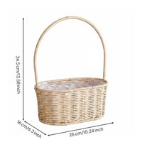Woven Flower Basket Decorative Storage Basket with Handle Easy to Clean Home Storage