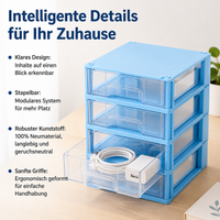 Stackable Drawer Organizer, Dust-Proof Sorting Box, Small Drawer Box for Desk, Office, 186x190x57mm