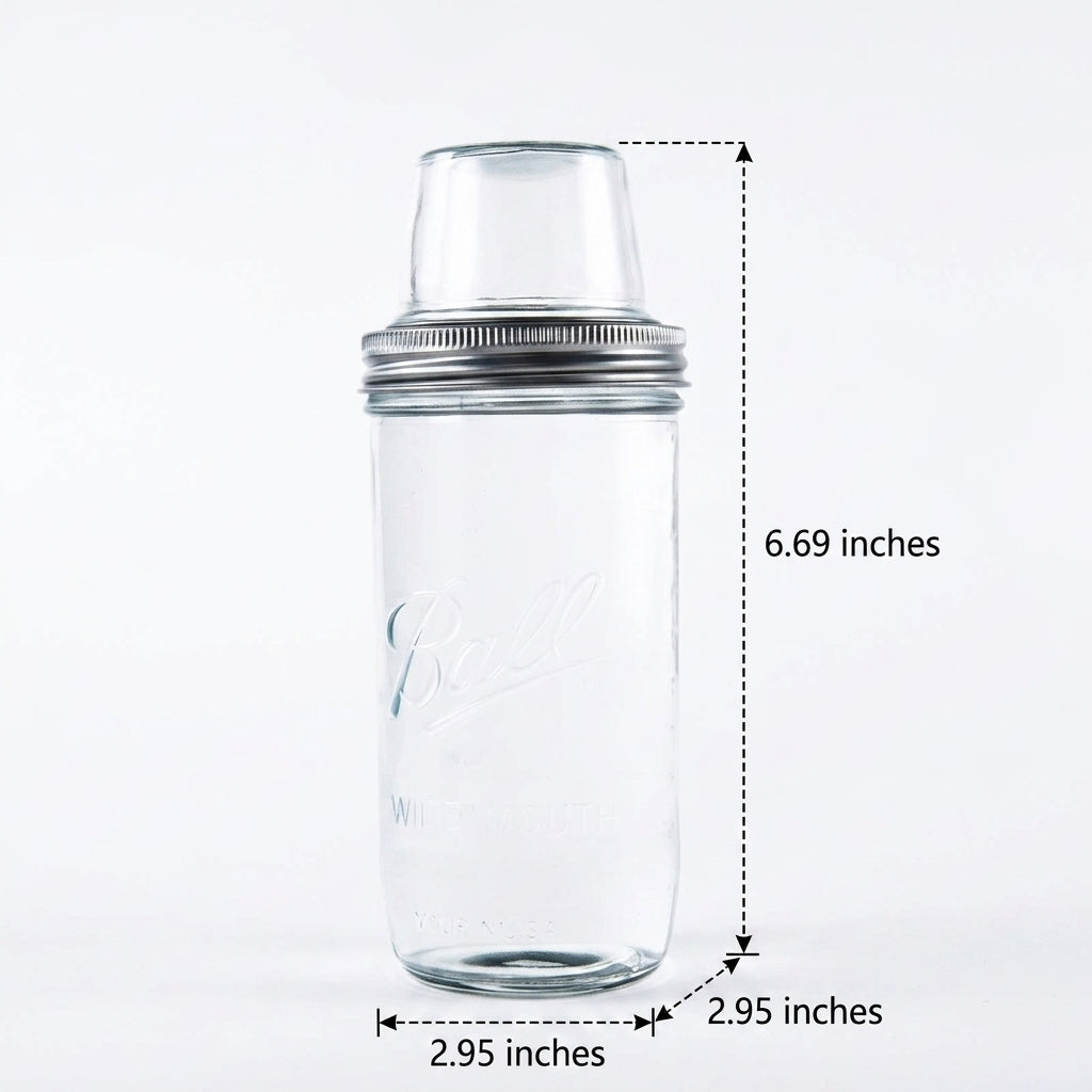Overnight Oats Jar, Glass Mason Jar with Cereal Cup Transparent Container for Breakfast, Portable