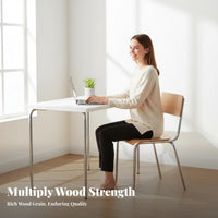 Wood and Metal Dining Chair Minimalist Design for Cafe, Office Workers, Students