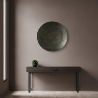 Round Wall Plaque Modern Metal Wall Decor Matte Black for Entryway, Renters