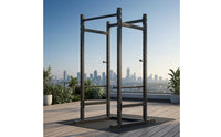 Adjustable Squat Rack with Pull-up Bar Heavy Duty Power Cage Sturdy Workout Machine Stable for Home Gym