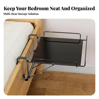 Foldable Bed Frame Shelf toolno-cost installation clamp-on Bed organizer Space-Saving