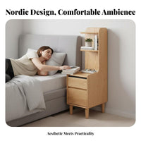 Slim Multi-Drawer Nightstand Modern Minimalist and Design Bedside Table Space-Saving Design Long-Lastinging Construction