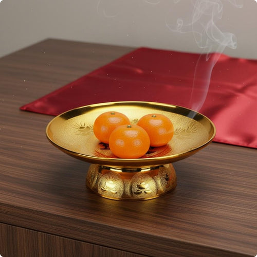 Altar Fruit Plate Embossed Pattern Shrine Offering Plate Stain Resistant