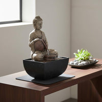 Feng Shui Wealth Fountain Compact Size Zen Desktop Water Feature for Study