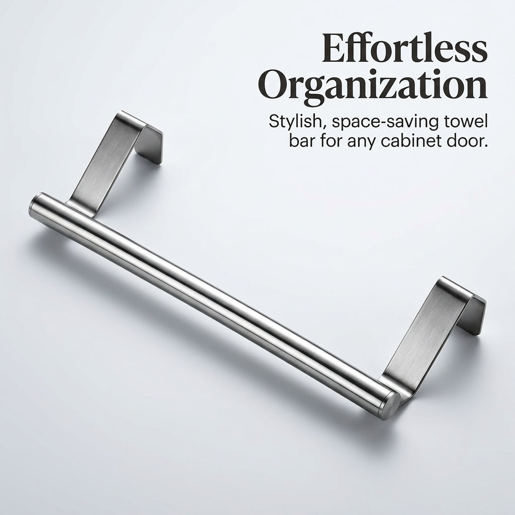 Towel Rack Wall Mounted or Over the Door Kitchen for Homeowners, Rustproof Stainless Bar for Bathroom Organization