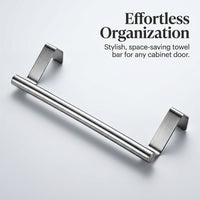 Towel Rack Wall Mounted or Over the Door Kitchen for Homeowners, Rustproof Stainless Bar for Bathroom Organization