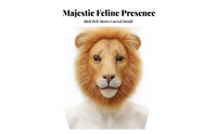 Tear-Resistant Lion Costume Face | Realistic, Lion Head face covering, Cosplay, for Halloween