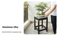 3 Pieces Aluminum Alloy Frame Bonsai Display Table Chinese Design Heavy Duty Plant Riser Sturdy Construction Pedestal Plant Holder High Load Capacity for Outdoor, Indoor, Balcony, Living Room
