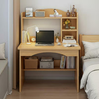Writing Desk with Bookshelf Large Tabletop Student Workstation with Storage Spacious Desktop Computer Desk Hutch for Students, Bedroom