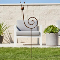 Rust Garden Ornament Plant Support Minimalist Metal Construction Stake Rusted Finish Outdoor Decoration