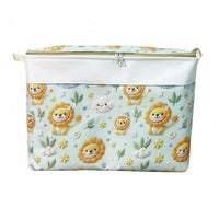 Foldable Storage Box Water-Resistant-Resistant Steel Frame Storage Bag Double Zipper Zippered Clothes Container for Students