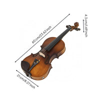 Beginner Kit Adult-Size 4/4 Electric Violin Antique Matte Finish String Instrument Natural Brown