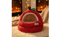 Enclosed Pet Bed Semi-Enclosed Cave Bed Soft Pet Bed with Removable Pad for Kittens, Small Dogs, Living Room, Bedroom