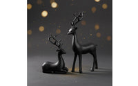 2 Pieces Resin Deer Decor Realistic Deer Figurine Cute for Vintage Cabinet