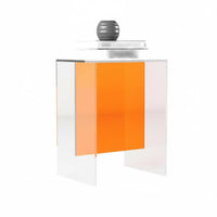 Transparent Waterfall Table Minimalist Design Nightstand Space-Saving for Office