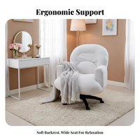 Upholstered Rotating Armchair Height Adjustable Task Chair Thick Padding Easy to Assemble for Students, Study Room