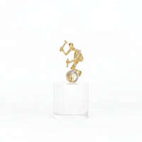 Crystal Ornament with Gold Figure Contemporary Crystal Ornament Abstract Statue for Art Collectors, Office, Entryway, Hotel Reception Area