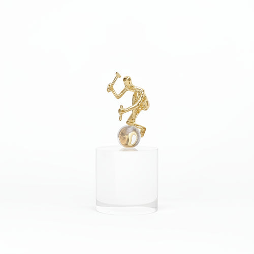 Crystal Ornament with Gold Figure Contemporary Crystal Ornament Abstract Statue for Art Collectors, Office, Entryway, Hotel Reception Area