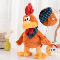 Chicken Toy with Bandana Electric Stuffed Chicken Interactive Cartoon-Style for Children, Playroom, Birthday Party