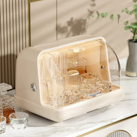 Plastic Dish Drying Rack with Lid, Bowl and Bottle Storage Box