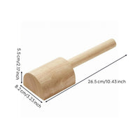 Wooden Pottery Slapping Board Rounded Handle Curved-Face Slapping Board