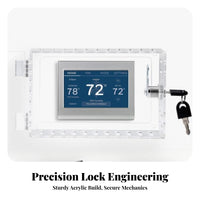 Tamper-Resistant Thermostat Lock Box with Key Sturdy Wall-Mounted Thermostat Cover Universal Ventilated for Landlords, Offices, Schools, Home