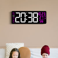 Large LED Wall Clock with Temperature and Humidity Display and Countdown Timer