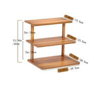 3-Tier Wooden Shelf Sturdy Tiered Display Rack Space-Saving Wooden Dessert Stand for Kitchen