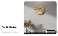 10 Inch Wood Grain Clock Non-Ticking Nordic Design Silent Clock Easy for Living Room, Bedroom, Kitchen