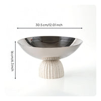 Pedestal Fruit Bowl Polished Fruit Bowl with Pedestal Fluted Tableware for Hosts