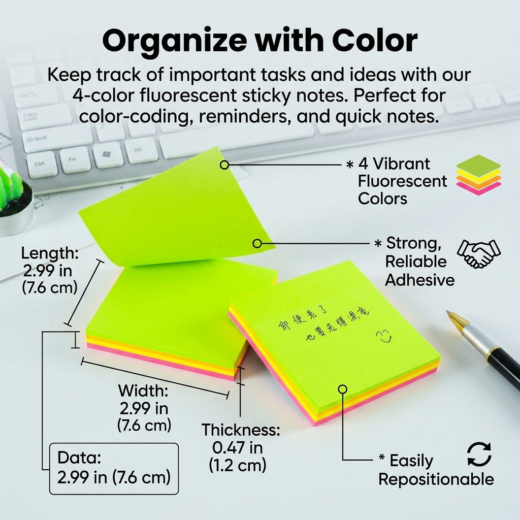 Fluorescent Sticky Notes for educators, Reminder Memo Pads, Special Education Classroom Must Haves, Teacher Essentials, To Do List