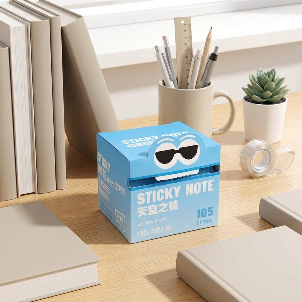 105 Sheets Transparent Sticky Note Roll Pearlescent Finish Gradient Sticky Note Roll See-Through Memo Pad for Students, Kids, Learning, Journaling