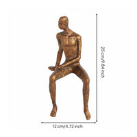 Cast Iron Thinker Statue Meticulously Carved Details Thinker Statue Smooth Surface Abstract Human Figurine for Study