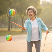 Elastic Rebound Ball with Rod Active Handheld Rebound Ball Portable Fitness Toy Low-Impact for Children, Coordination Practice